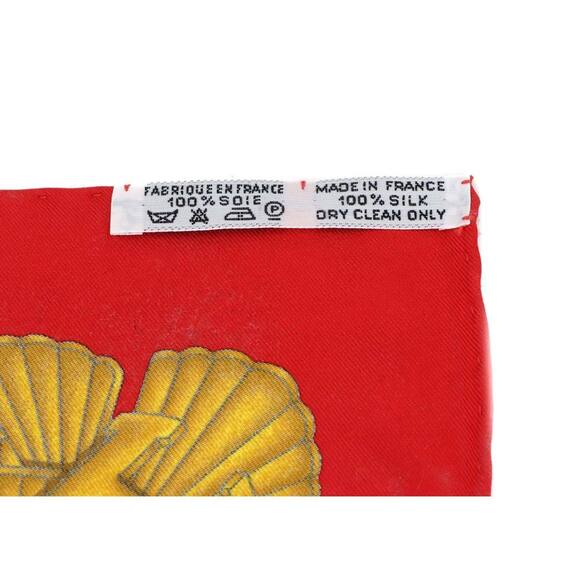 HERMES Authentic Red Silk Scarf - Picture 4 of 5